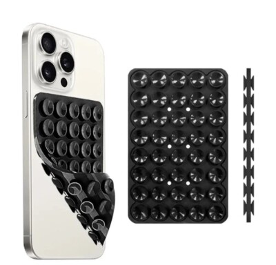 Suction Cup Phone Case Mount Double-Sided,Silicon Sticky Phone Stand for iPhone 