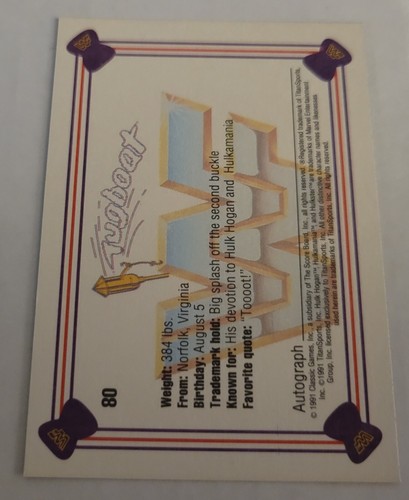 1991 Classic WWF Superstars #80 Tugboat - Picture 4 of 4