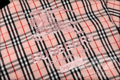 SS22 SUPREME X BURBERRY SHEARLING COLLAR DOWN JACKET PINK SIZE XL