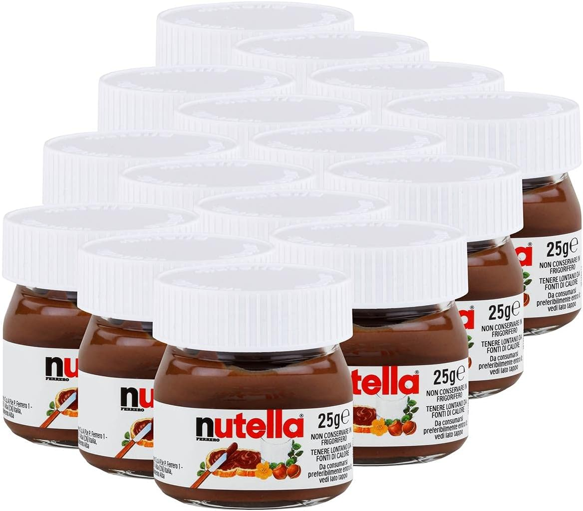 SET 15 PZ NUTELLA MINI IN VETRO PICCOLA PICCOLO DA 25 GR BOMBONIERE REGALO