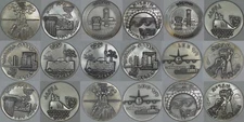 Lot of 18 STATE OF ISRAEL STERLING SILVER~HISTORICAL CITIES~MEDALS 855 GRAMS CS