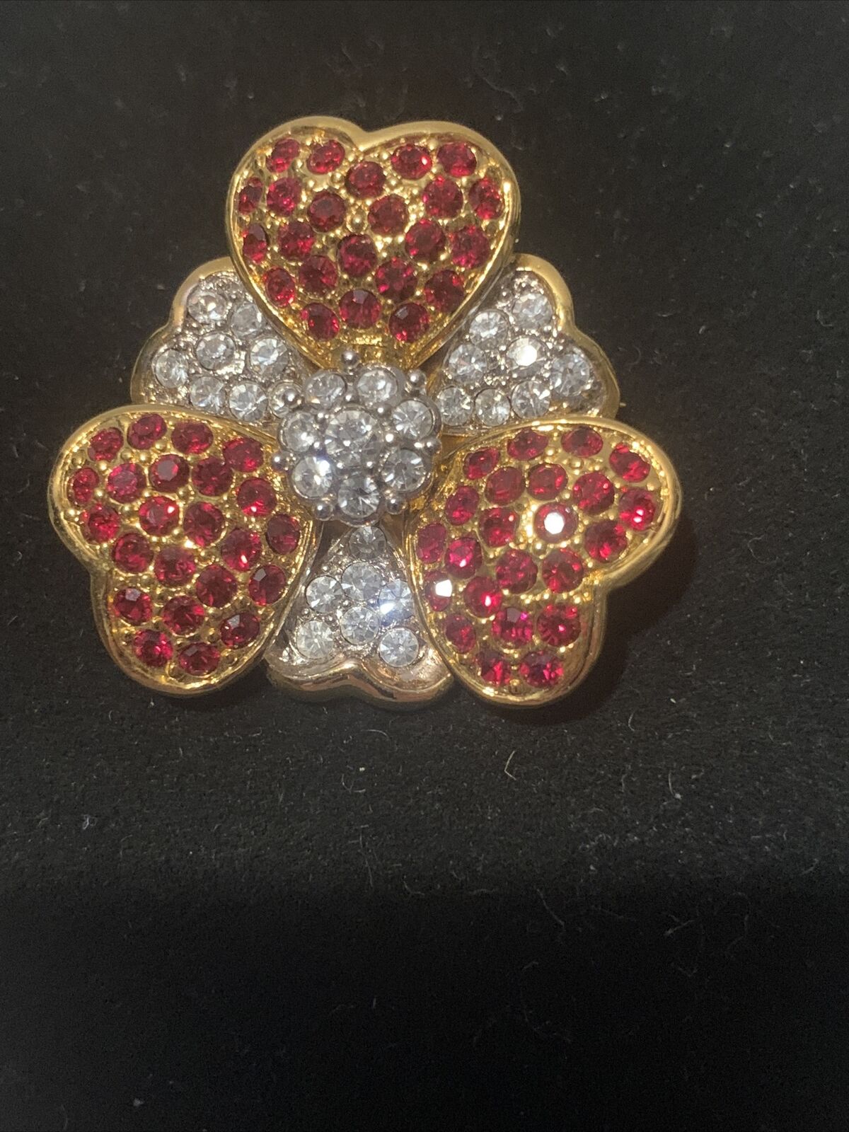 VINTAGE AMAZING 1960's GOLD TONE FLOWER PIN WITH … - image 7