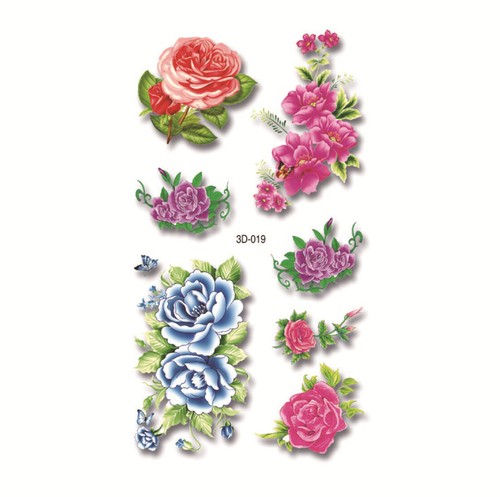 3D Multi-coloured Designed Temporary Tattoo Waterproof Body Art Tattoo Sticker - Picture 29 of 39