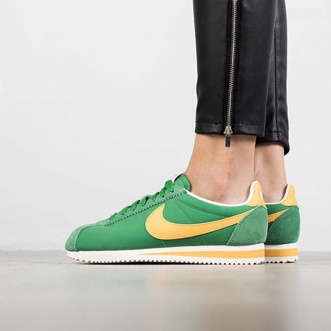 nike cortez green yellow