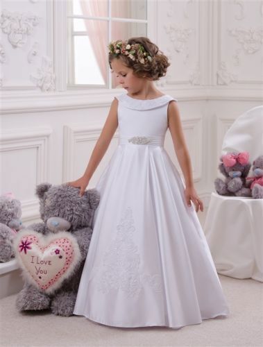 Blumenmädchen Kleider Hochzeit Brautjungfer Abend Geburtstag Party Prinzessin Kleid - Bild 8 von 13