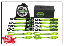 Motorcycle Tie down Strap (4PK) - 2,100Lb Break Strength Premium 15Ft Ratchet 