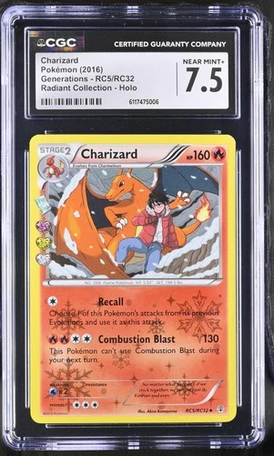CGC 7.5 Charizard 2016 Generations RC5/RC32 Radiant Collection Holo Pokemon Card