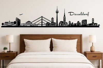 Berlin Horizont Wandaufkleber, 130 x 30 cm, Selbstklebende Vinylfolie, Hergestel
