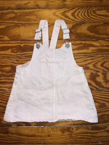 Zara Pink Denim Overall Dress Size 9-12 Months
