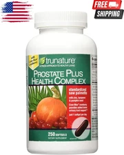 Trunature PROSTATE PLUS HEALTH COMPLEX 250 Softgels with Saw Palmento - Fresh!