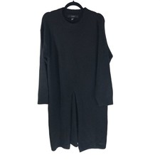 Vero Moda Phillis Sweater Dress Tunic Top Dress Front Slit Mock Neck Black L
