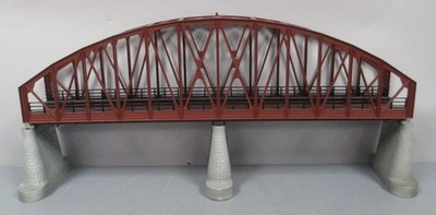 MTH 40-1031 O Gauge 30 Inch Rust Colored Steel Arch Bridge w/ Piers EX