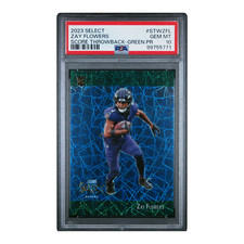 Zay Flowers 2023 Select Score Throwback Green PR 1/5 #STW-ZFL (PSA 10)