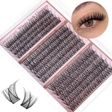 Medium Lash Clusters Short Wispy C Curl Eyelash Clusters 12-16MM Individual Eyel