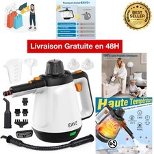 Nettoyeur Vapeur Portable Eave 110°C à Main 400 ml 10 Accessoires Blanc