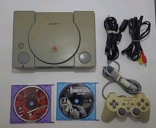 Sony PlayStation 1 PS1 Console Bundle with Games, Oem Controller  Cords Tested 