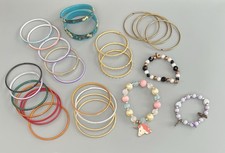 VTG-Now Children  s 28 Bangle Bracelets-Just 4 Fun-3 Stretch-Used-Play-Costume