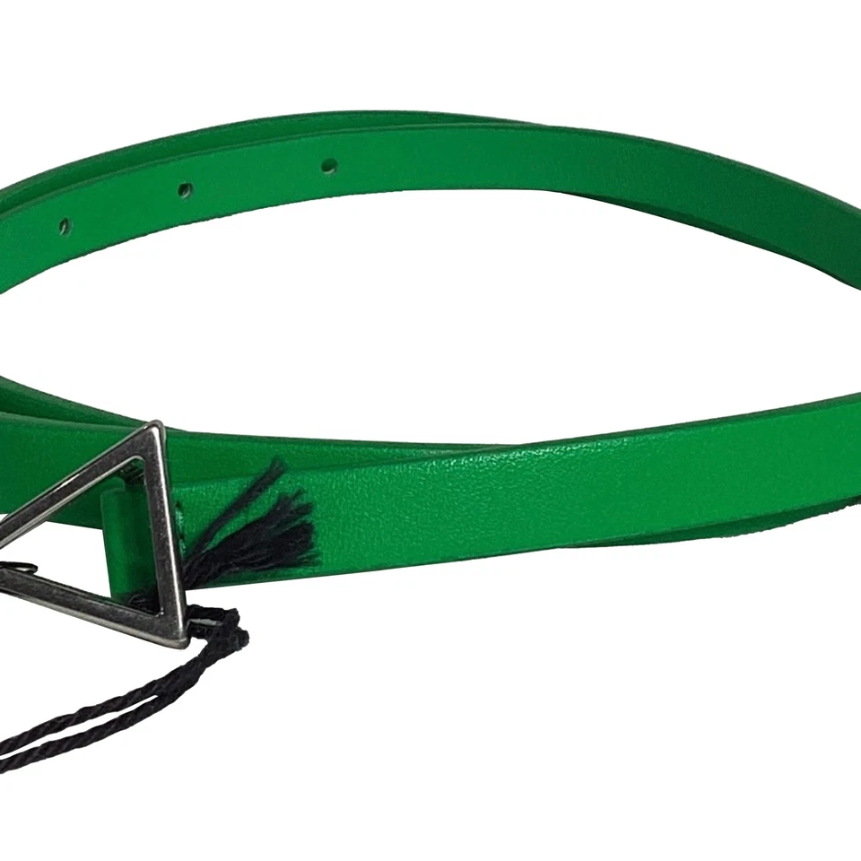 Bottega Veneta Triangle Buckle Belt In Leather Women Green One Size