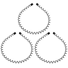 KELUBATU Mens Metal Headband, Unisex Black Hair Bands, One Size, I-New 3pcs