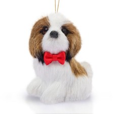Christmas Dog Ornaments Plush Puppy Ornament Labrador Retriever Brown White