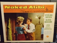 Lobby Card 1954 NAKED ALIBI crazed cop killer Gene Barry Gloria Grahame noir