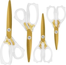 Acrylic Scissors, Ultra-Sharp Titanium 4-Pack 5.8'/6.5'/7.6'/8.4' , Gold