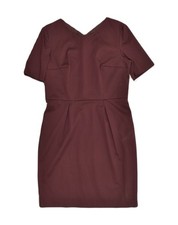 VINTAGE Womens Basic Dress IT 42 Medium Maroon AP23