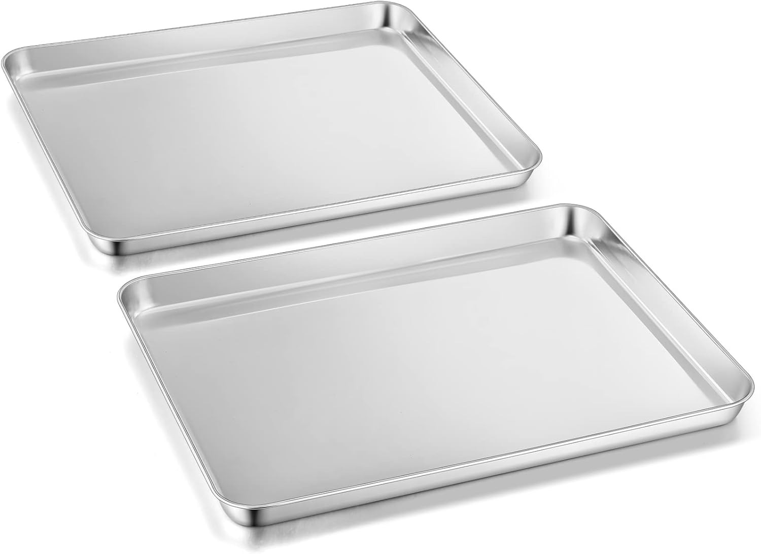 Edelstahl Backblech Set 2 Stück 40,5x30,5cm rostfrei spülmaschinenfest
