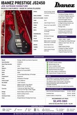 Guitarra Eléctrica Ibanez Joe Satriani JS2450 Muscle Car Púrpura