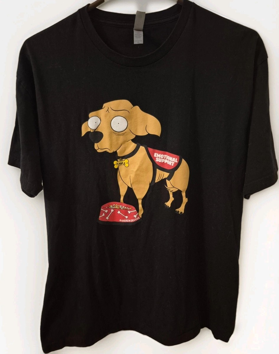 Andrew J Rivers Emotional Support Chihuahua Dog Funny T Shirt Size XL