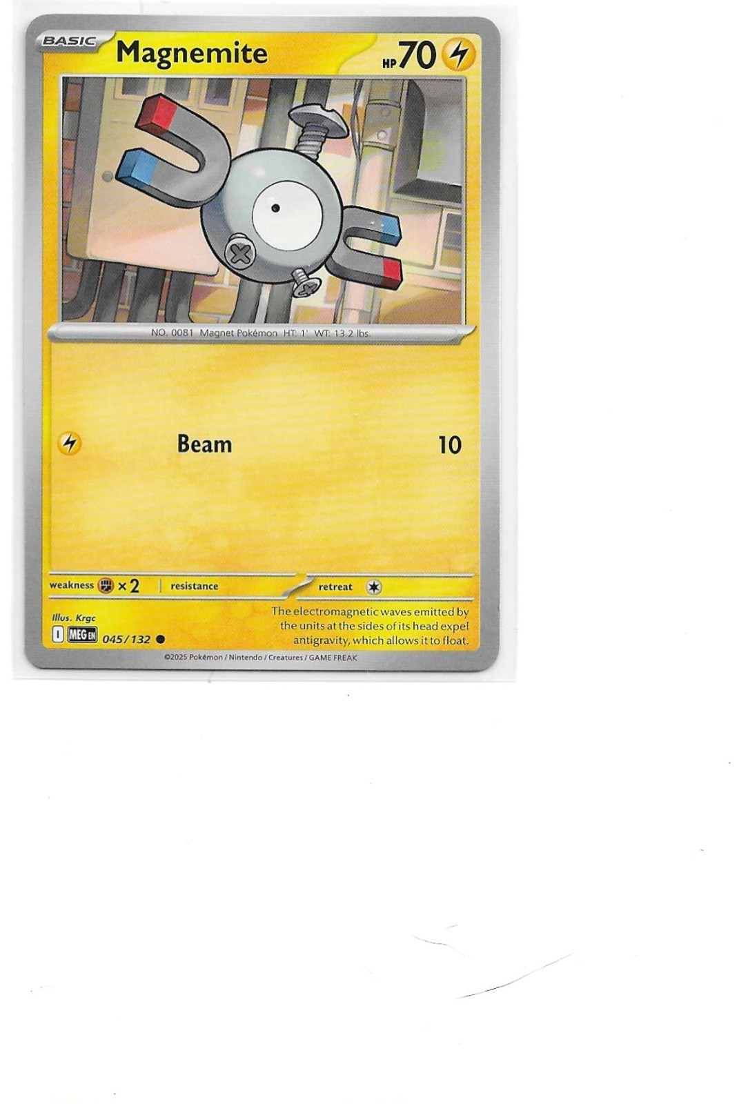 Pokemon Magnemite (45/189) Mega Evolution NM REVERSE HOLO