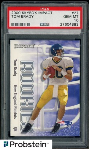 2000 Skybox Impact #27 Tom Brady New England Patriots RC Rookie PSA 10