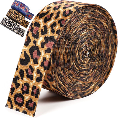 Leopard Print Webbing Straps - 1.5 Inch, 6 Yards - Heavy Cotton, 1 1/2'' Width