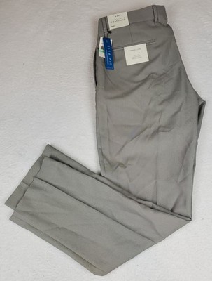 Perry Ellis Mens Dress Pants Travel Luxe Slim Fit Easy Care Gray 34X32 (37x32)