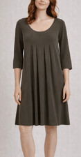 Splendid Y2K grey purple Pima cotton pleated scoop neck dress small