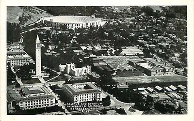 Postcard Birdseye View Campus & Stadium University of CA Berkeley, California
