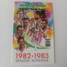 MILWAUKEE BUCKS 1982-1983 NBA SEASON SCHEDULE - VINTAGE- DON NELSON/COACH