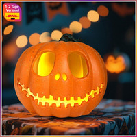 Halloween Deko LED KüRbis Laterne Leuchtend Kunststoff FüR Festlichkeiten