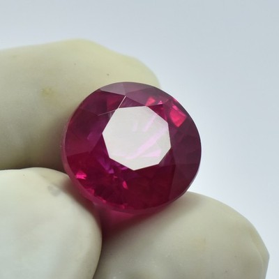 18.2 Ct Precious Pink Ruby CERTIFIED Ring Size Heated Gemstone Natural Round Cut