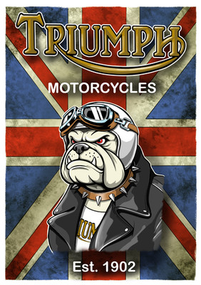 Triumph Motorräder Reise Poster Stil Wanddruck Kunst (A3 Größe) Farbe