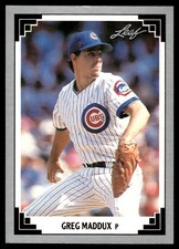 Greg Maddux 1991 Leaf #127 Chicago Cubs FREE SHIPPING AutographDen