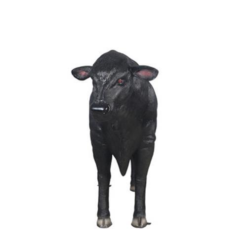 Black Bull Statue - Steer Statue - Angus Bull Life Size Statue Black - Picture 3 of 7