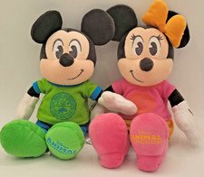 Disney's Animal Kingdom LOT OF 2 Mickey  Minnie Mouse Plush 10" Dino Institute