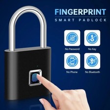 Keyless Rechargeable Fingerprint Lock Smart Padlock Unlock Portable Anti-theft