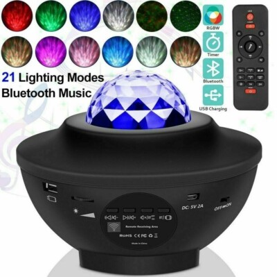 WIFI USB LED Galaxy Projektor Sternennacht Lampe Stern Projektionslicht Ozeanwelle