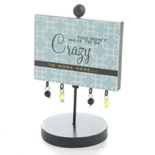 Group of 4 Standing Dual Sided Crazy to Work Here. Beaded Signs for Display