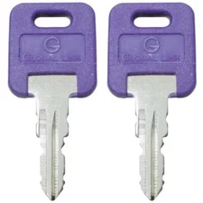 1 Pair (2 keys) Global Link OEM Precut PURPLE Keys RV Trailer Camper Keys G320