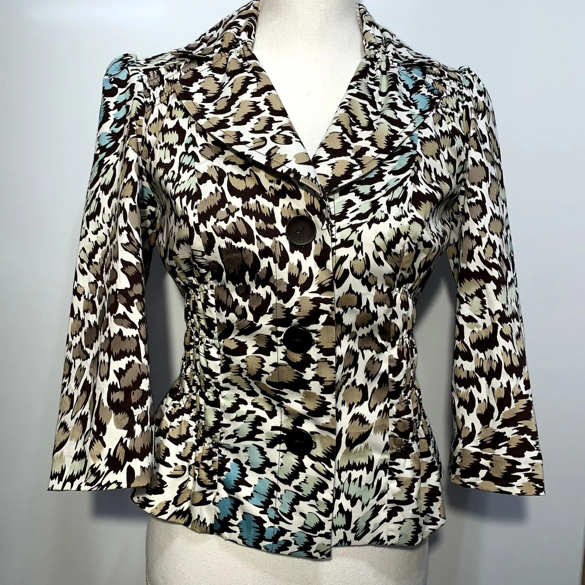 Blue leopard hotsell print blazer