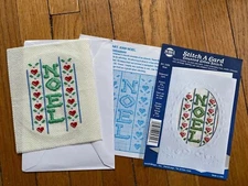 NMI Stitch A Card Greeting Counted Cross Stitch Kit Xmas FINISHED NOEL NO CARD