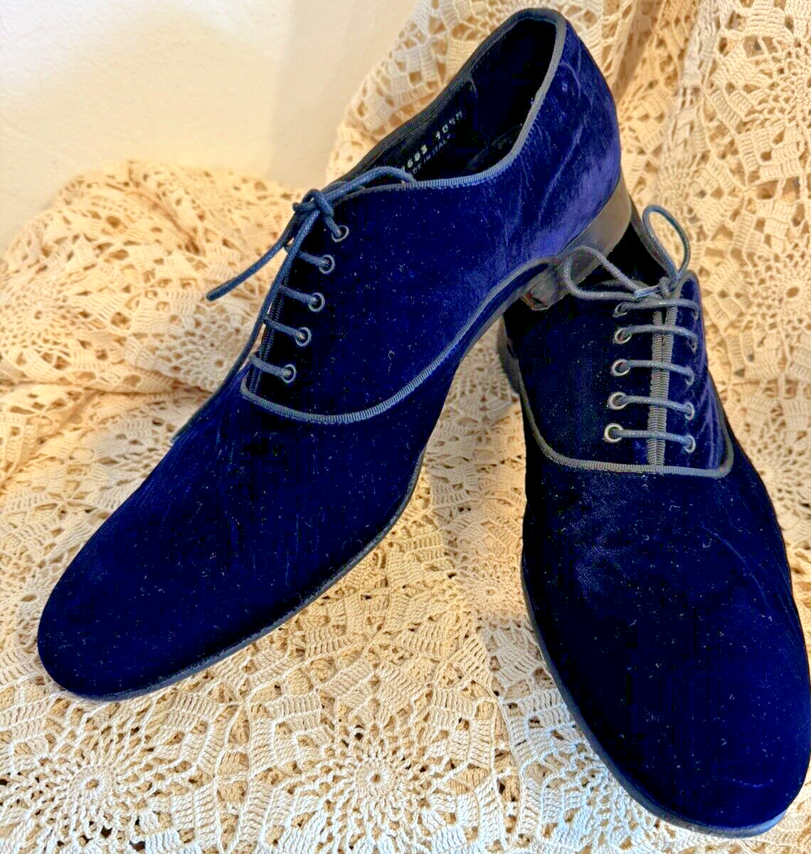 10.5 Blue Dress shoes Velvet Santimon Mens Velvet Penny Loafers, Slip-on Metal Buckle  main image 3